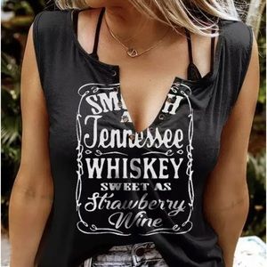 XL Smooth As Tennessee Whiskey Sweet As Strawberry Wine Shirt V Neck New